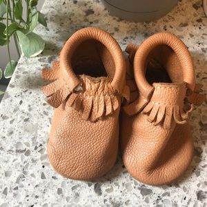 Freshly picked soft sole moccasins camel tan